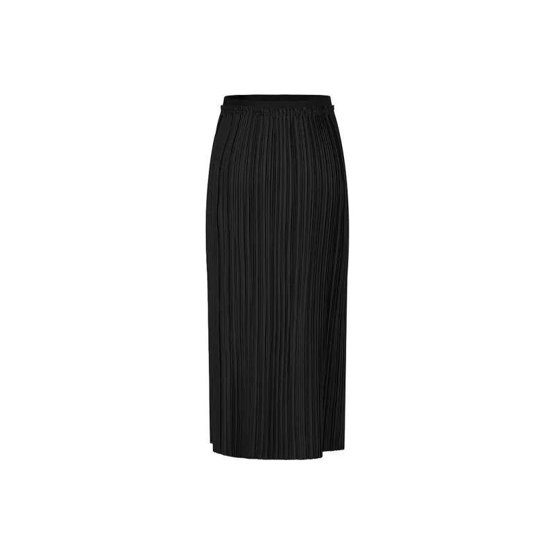 JZ. ANNAKRO Casual Long Skirt Women's Plain Black-1