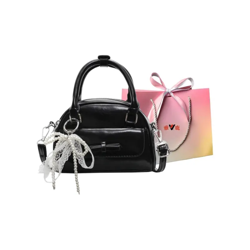 Yalu PU Boston Bag, Shoulder Bag, Crossbody Bag, Handbag Regular Women's Black/Blue/Burgundy/Ecru/Pink-0
