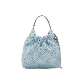 TORY BURCH Fleming Denim Crescent Moon Bag Handbag Mini Women's Light Blue