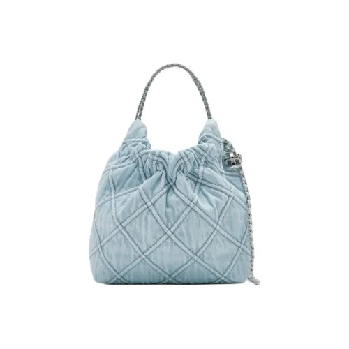 TORY BURCH Fleming Denim Crescent Moon Bag Handbag Mini Women's Light Blue