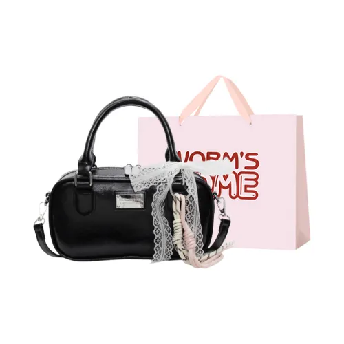 Worm's Home PU Handbag Regular Women's Khaki/Gray Blue/White/Pink/Black