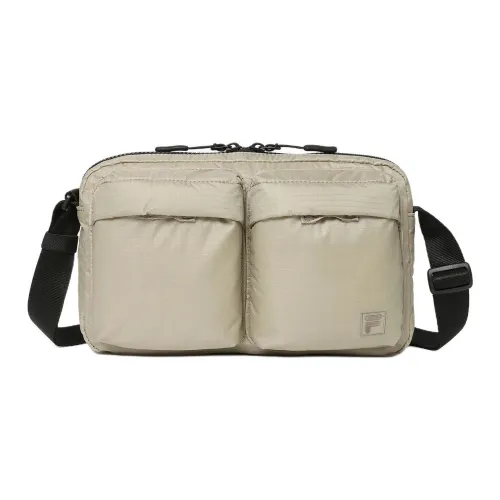 FILA Nylon Shoulder Bag Crossbody Bag Small Size Unisex Beige