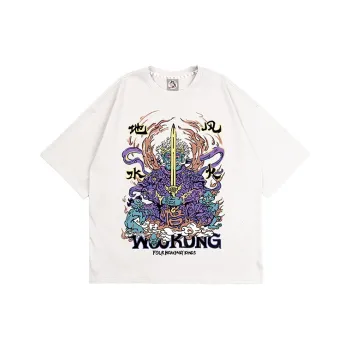 WOOKONG Straight T Shirt Unisex White