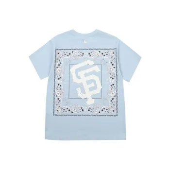 MLB Base Logo T Shirts Unisex Sky Blue