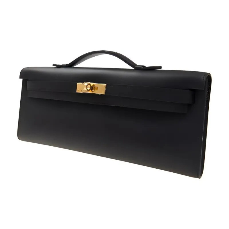 HERMES Swift Calfskin Evening Party Clutch Regular Women's Noir Black-1