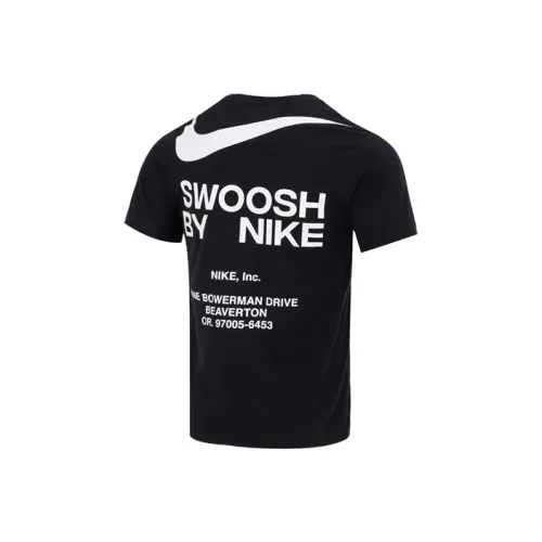 Nike Sportswear Big Swoosh Running Gym Cotton T Shirt Black