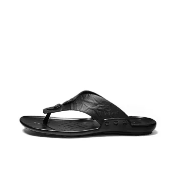 Eminu Leather Patchwork Flip Flops Men's