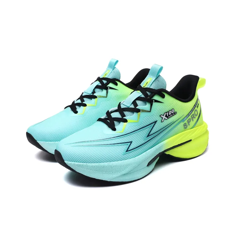 QIUTEXIONG Running Shoes Men Low Top Orange Red/White Rose Red/Grass Green-15