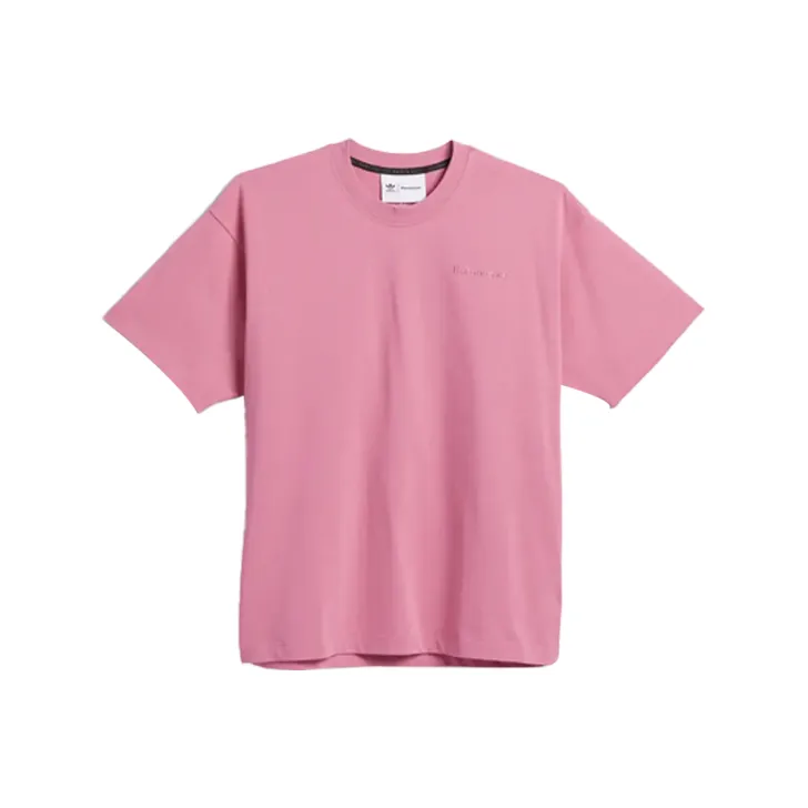 Adidas Originals x Pharrell Williams Drop Shoulder Sleeve T Shirt Unisex Pink-0