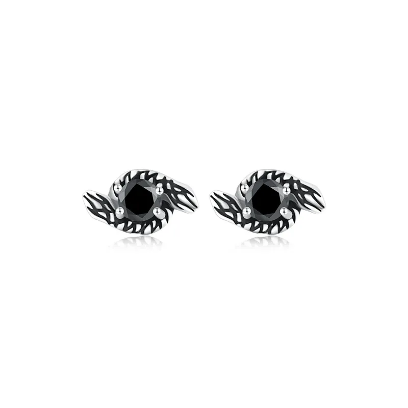 Hurry That Year S925 Silver Stud Earrings Men's-0