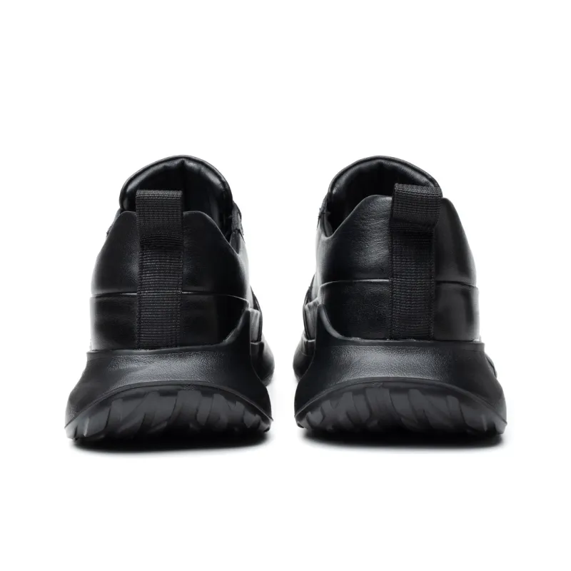 FED Breathable Lightweight Height Increasing Low Top Casual Shoes Men's Black-3