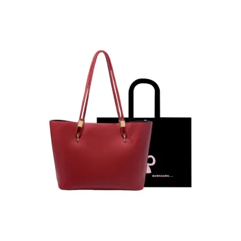 HACIN PU Handbag Shoulder Bag Regular Women's Black/Red