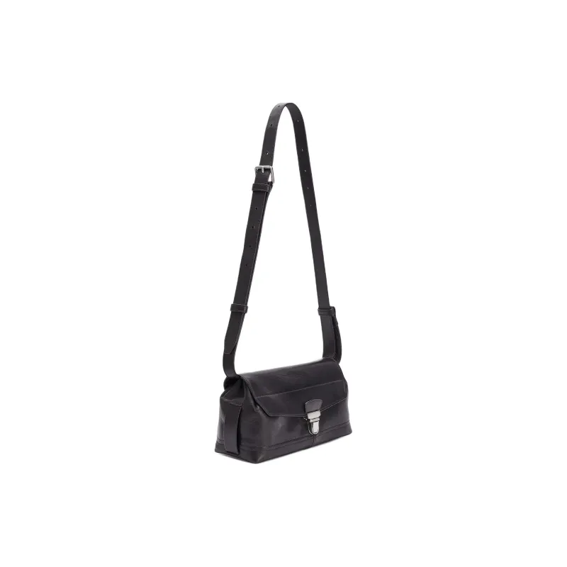 Lemaire Cow Leather Shoulder Bag Trumpets Women's Black-1
