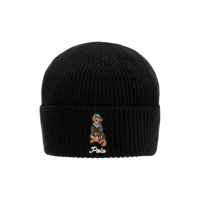 Polo Ralph Lauren Acrylic Recycled Nylon Wool Nylon Beanies Men's Black-1