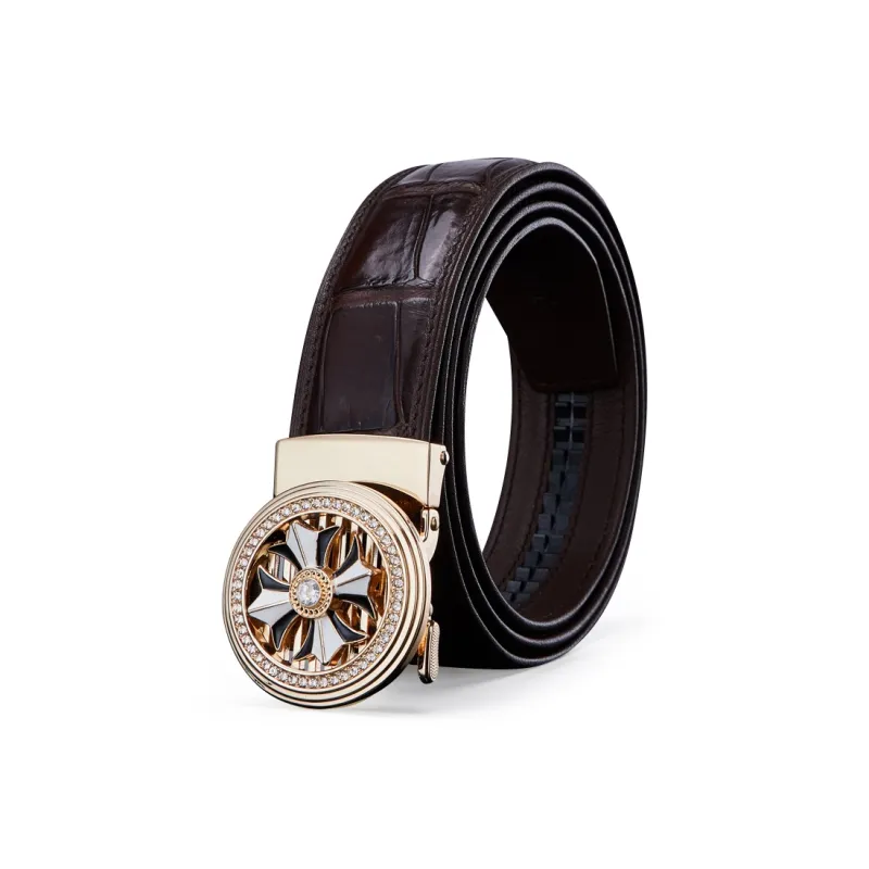 Jeccieziio Top Grain Cow Leather Belt Men's 3.5CM Greeting Card Writing Service, Photo Printing Included-7