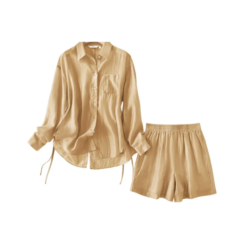 IHIMI Shirt Matching Set Women's Sunset Yellow-2