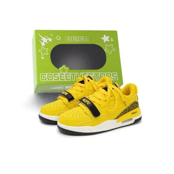 BEIER Stars Collection Durable Lightweight And Breathable Low Top Skateboard Shoes Unisex Electric Mother Yellow