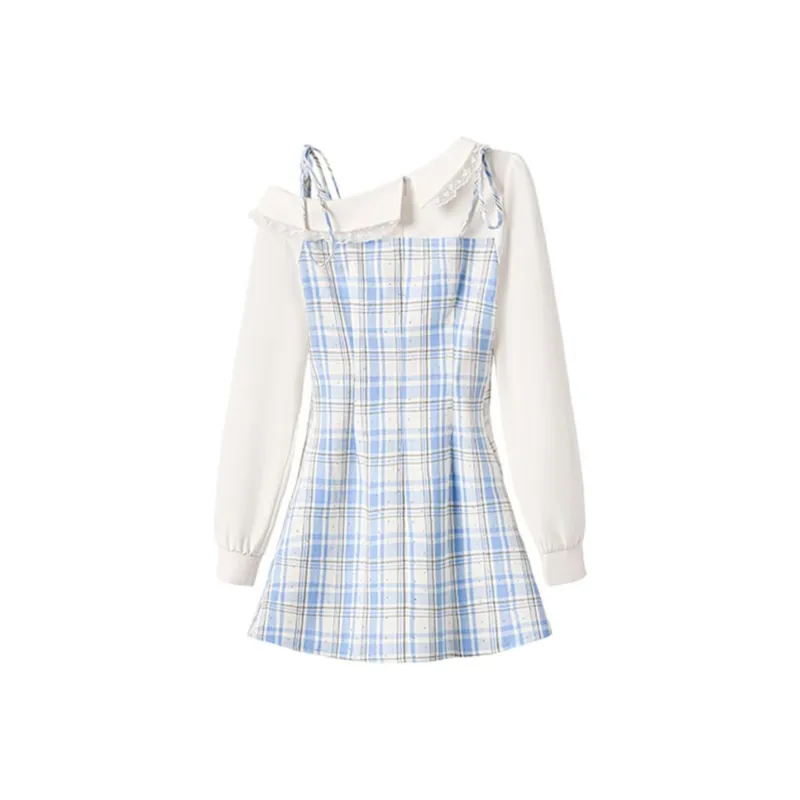 IQC Long Sleeved Dresses Women's Blue-1