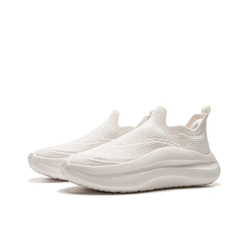 LiNing Cushioning, Slip Resistant, Abrasion Resistant, Lightweight Low Top Casual Shoes Women's Mist White-2