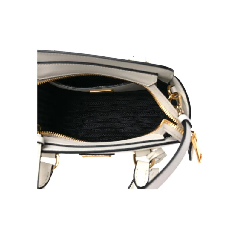 PRADA Cow Leather Handbag Mini Women's White-6