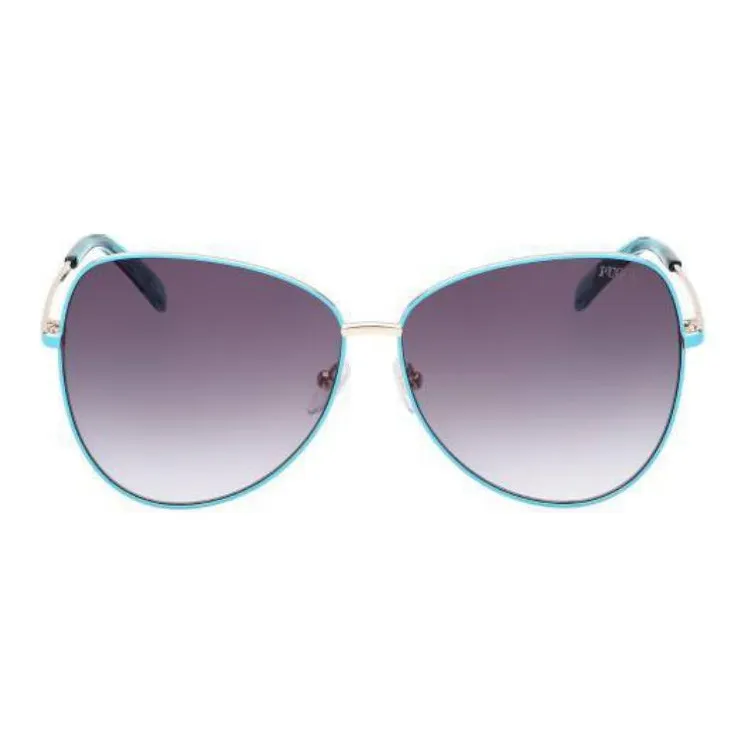 EMILIO PUCCI Metal Irregular Shape Sunglasses Women's Blue-1