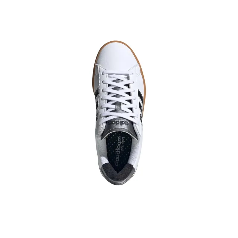 Adidas GRAND COURT 2.0 Abrasion Resistant Slip Resistant Low Top Skateboard Shoes Women's Black White-4
