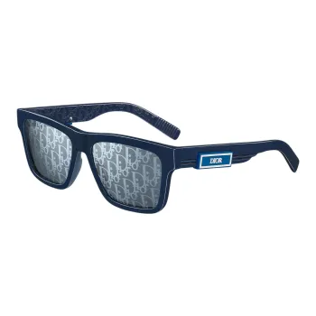 DIOR Acetate Rubber Irregular Shape Sunglasses Men's Blue