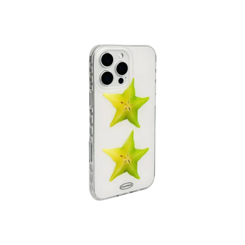 Sopi Acrylic Material Two Pieces Of Starfruit Phone Cases Compatible With IPhone 16/15 Pro Max/Apple 13/14 Pro/Max-1