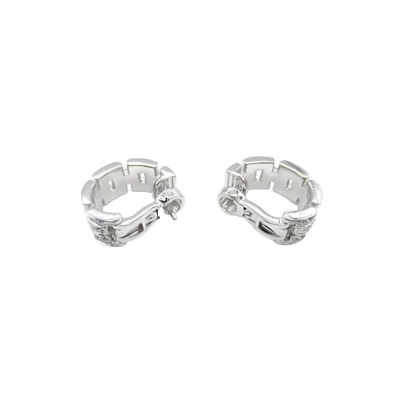 CARTIER 18k White Gold Diamonds Earrings Unisex Silver-1