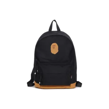 A BATHING APE Blended Material Backpack Regular Unisex Black/Dark Blue/Beige Yellow