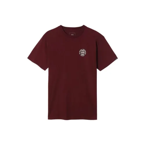 Vans Checker Circle T-Shirts Men Brown Red