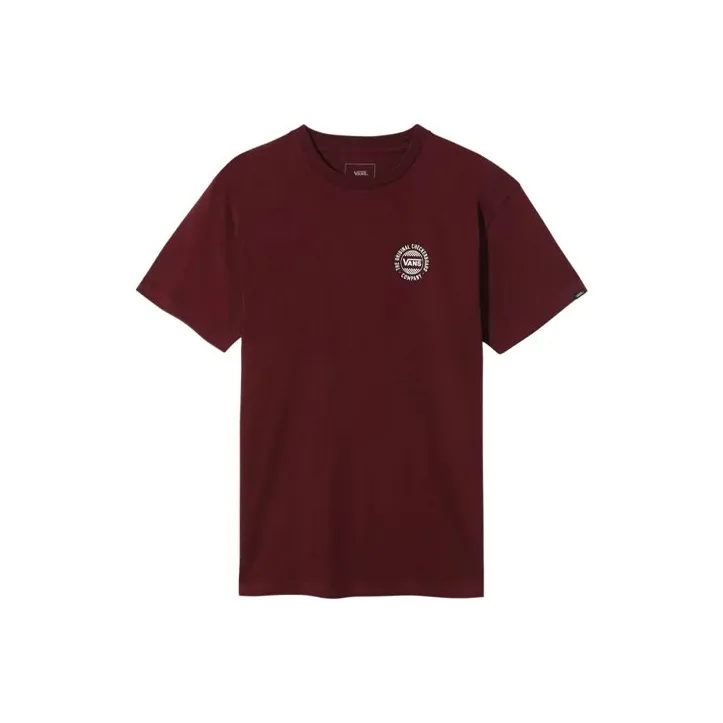 Vans Checker Circle T-Shirts Men Brown Red-0