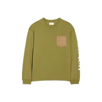 COACH T Shirts Men Olive Green