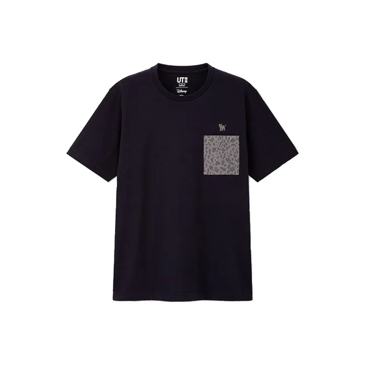UNIQLO Straight T Shirt Unisex Navy Blue-0