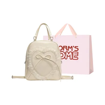 Worm's Home PU Backpack Women's White/Black/Blue/Pink