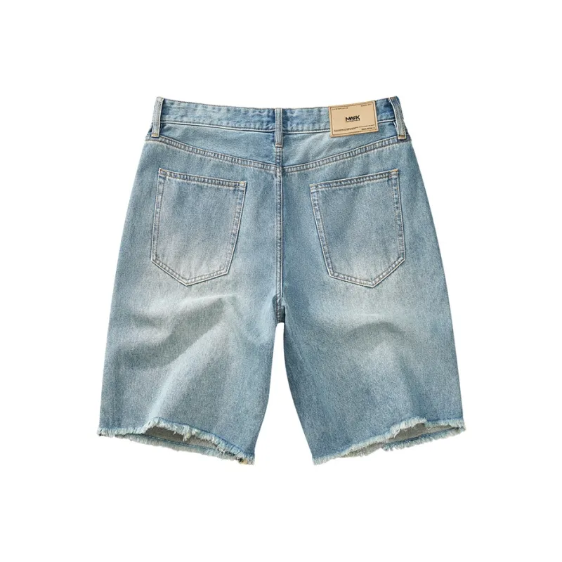 FAIRWHALE Denim Shorts Unisex Vintage Blue-1