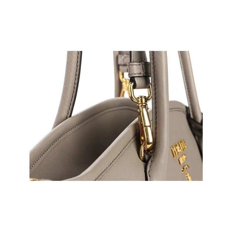 PRADA Calfskin Crossbody Bag Shoulder Bag Women's Taupe-11