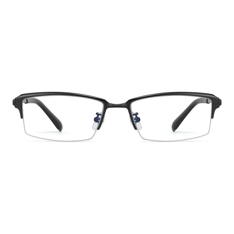 PULAIS Pure Titanium Square Sunglasses Unisex Black-1