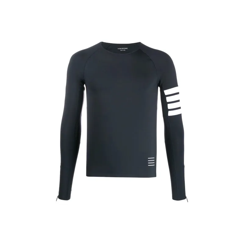 THOM BROWNE Interlock 4 Bar Stripe Crewneck T Shirt-0