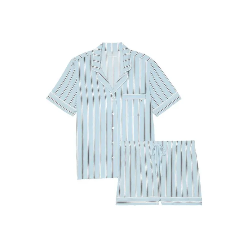 Victoria's Secret Pajama Set Women's Blue Stripes-0