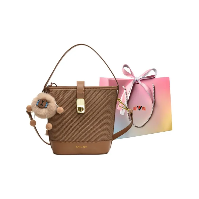 Yalu PU Bucket Bag, Shoulder Bag, Crossbody Bag, Handbag Regular Women's Black/Pink/Brown/Ecru-14