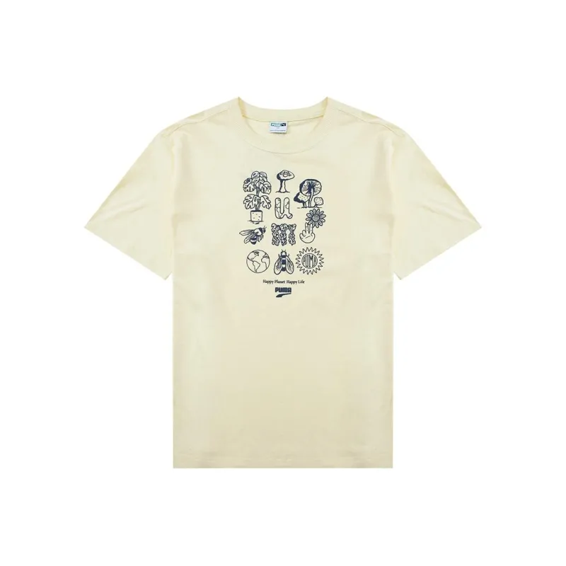 PUMA Drop Shoulder Sleeve T Shirt Men's Beige-0