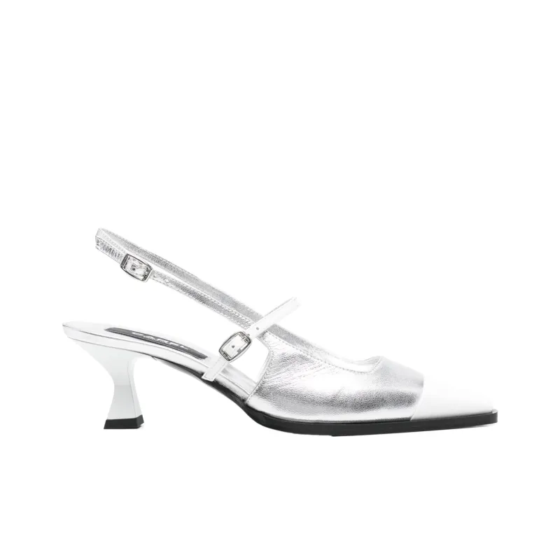 Carel Cecile Irregular Heel High Heels Women's Silver-1