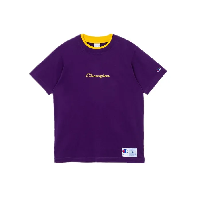 Champion Straight T-Shirt Japan Version Unisex Dark Purple-0