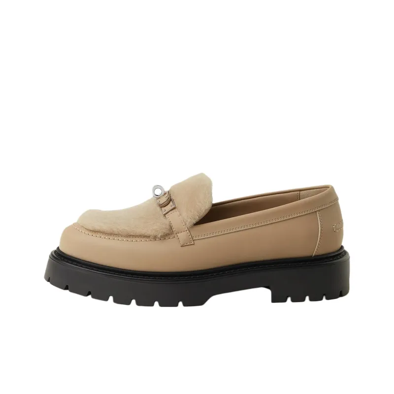 HERMES Icone Loafers Women's Light Brown-0