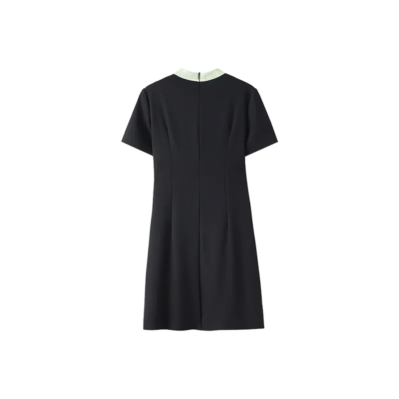 AHDO Short Sleeved Dresses Women's Black-1