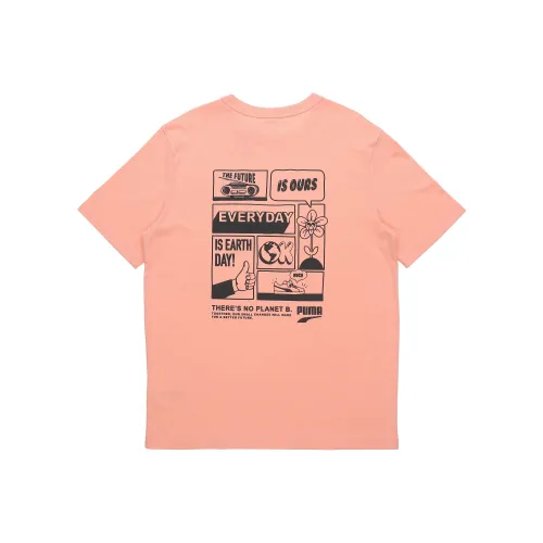 PUMA Drop Shoulder Sleeve T-Shirt Men's Pink