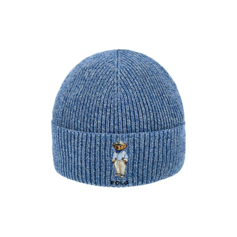 Polo Ralph Lauren Wool Cotton Recycled Nylon Merino Wool Beanies Men's Blue-3