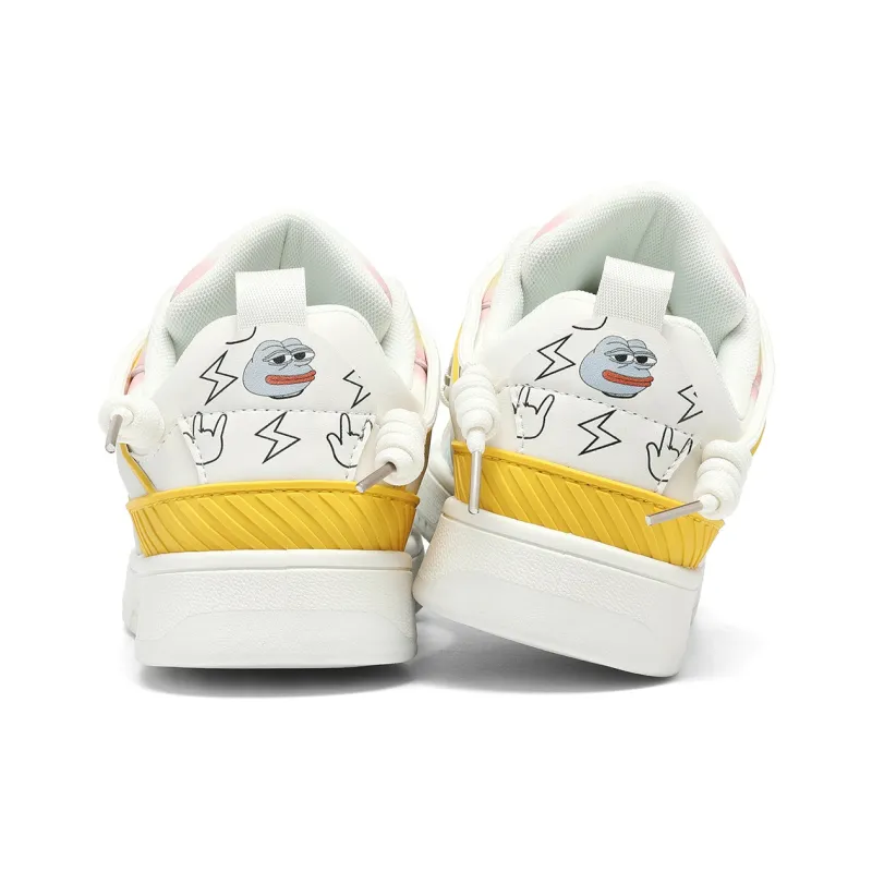Pepe The Frog Cushioning Quick Dry Abrasion Resistant Breathable Height Increasing Low Top Skateboard Shoes Unisex-32