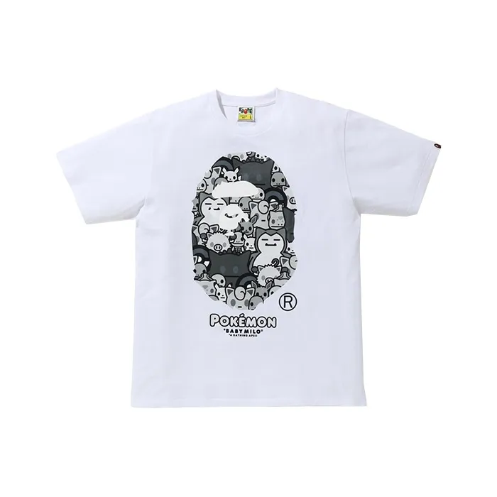 A BATHING APE X Pokemon Monotone Ape Head Tee #2-2